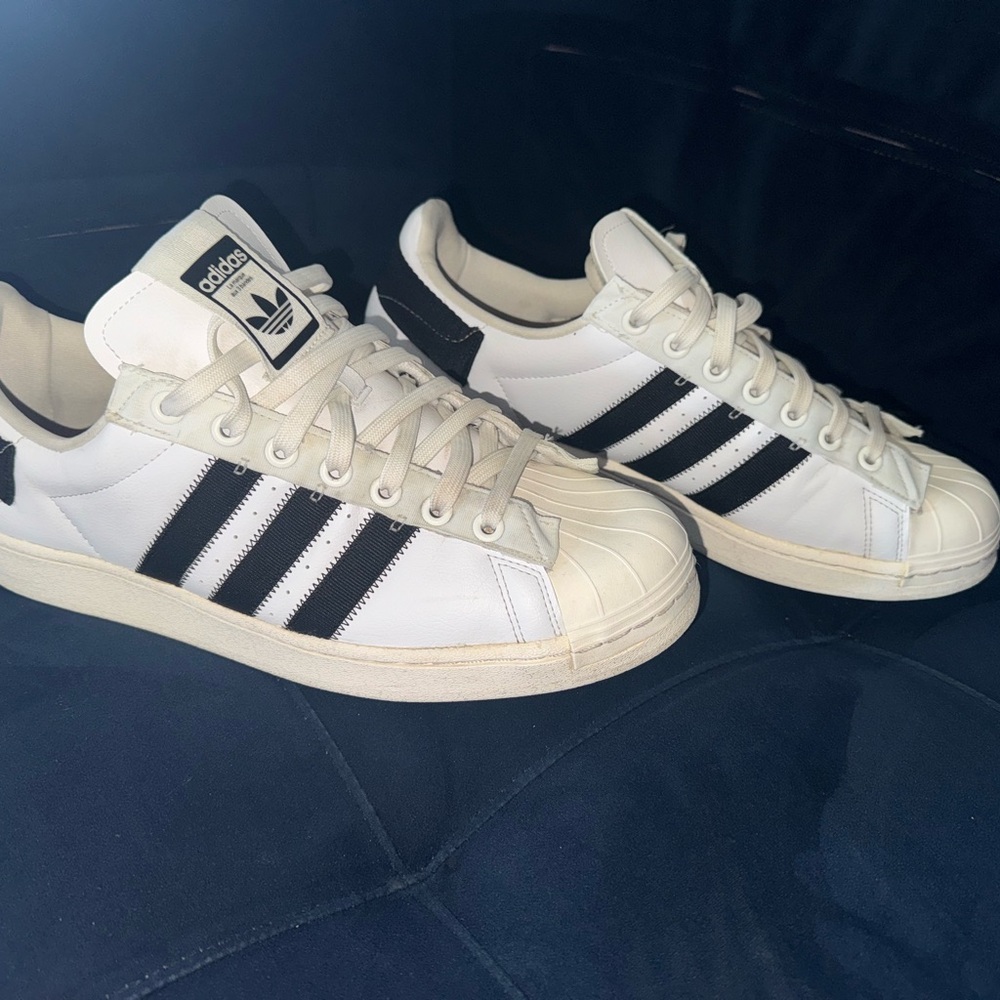 Gently used Adidas Superstar Parlays BLUE stripes size us13